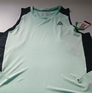 Reebok Men's Mint Green Tank with Black Side Panels Size M